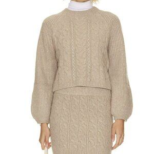 Revolve Stitches + Stripes Tan Cable Knit Sweater NWT